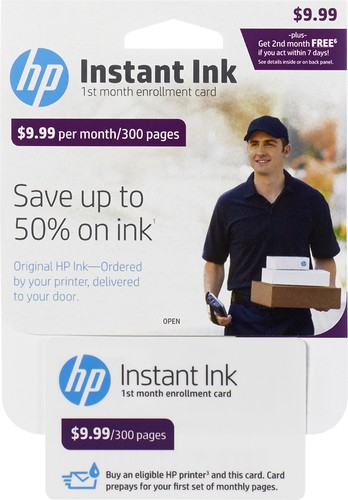 HP - Instant Ink 300-Page Monthly Plan for Select HP Printers