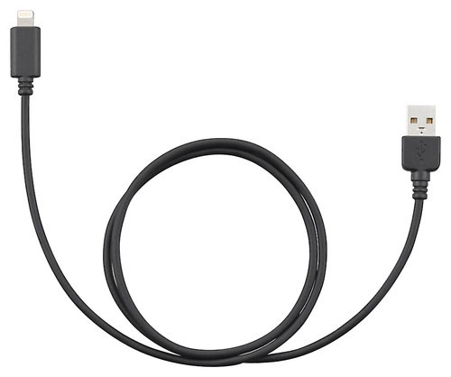 JVC - 2.6' USB-to-Lightning Cable for Select JVC Multimedia Receivers - Black
