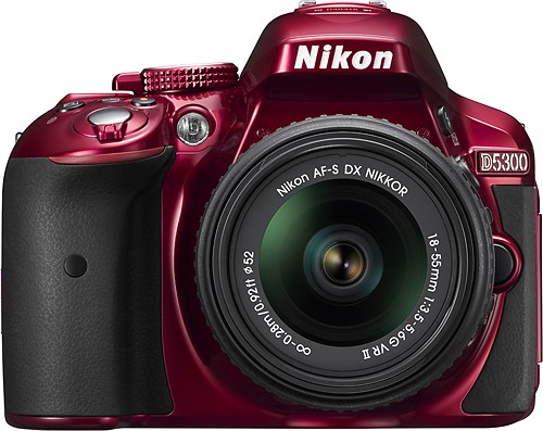 Nikon - D5300 DSLR Camera with 18-55mm VR Lens - Red