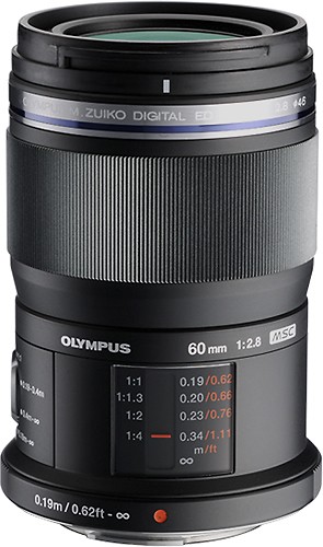 Olympus - M.Zuiko Digital ED 60mm f/2.8 Macro Lens for Select Cameras - Black