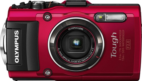 Olympus - TG-4 16.0-Megapixel Waterproof Digital Camera - Red