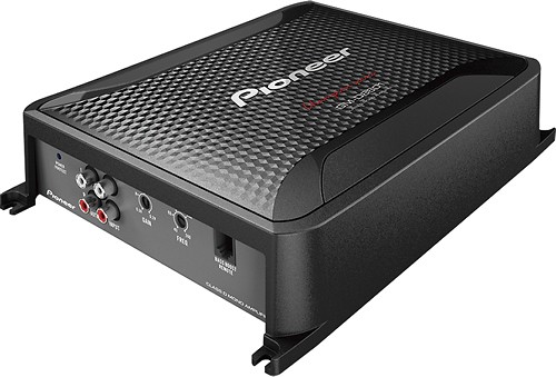 Pioneer - 1600W Class D Digital Mono MOSFET Amplifier with Wired Bass Boost Remote - Black